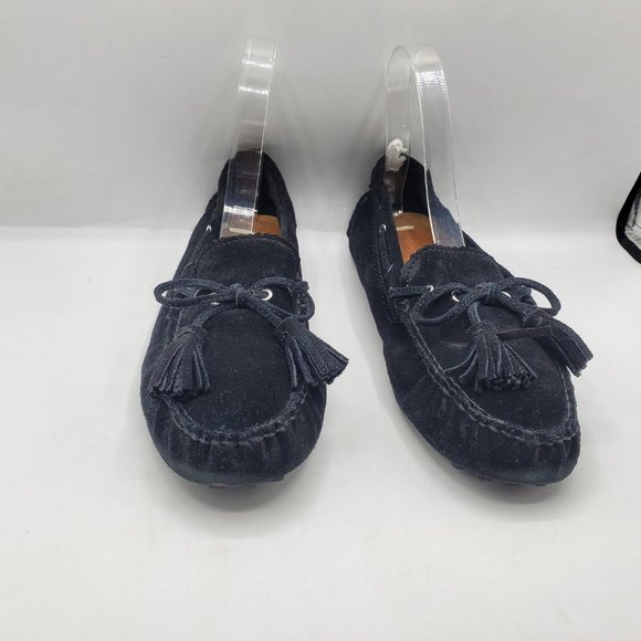 COACH NADIA SUEDE TASSEL DRIVING MOCCASINS LOAFERS - Picture 4 of 8